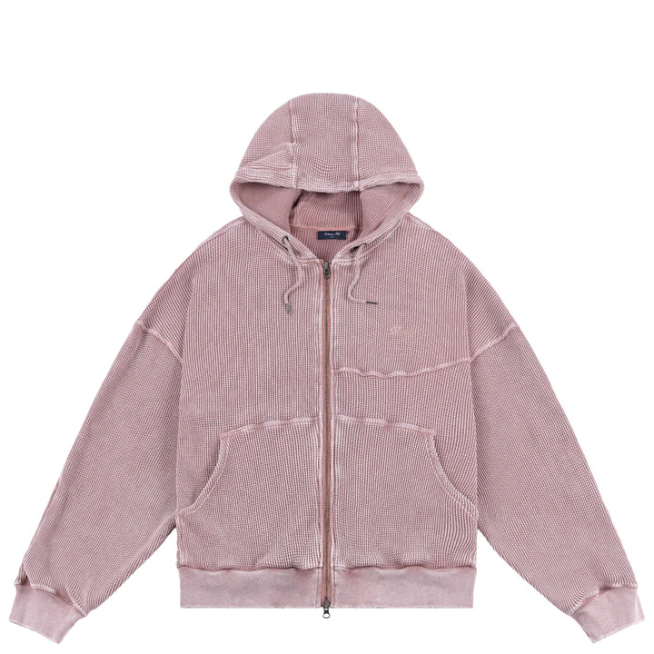 Dime Premium Waffle Zip Hoodie Faded Mauve