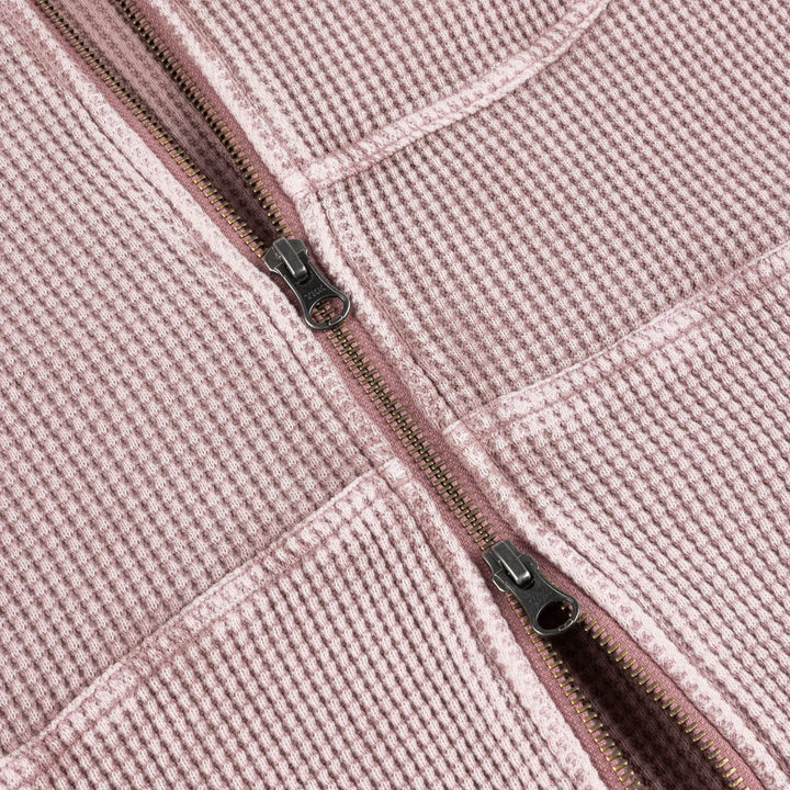 Dime Premium Waffle Zip Hoodie Faded Mauve
