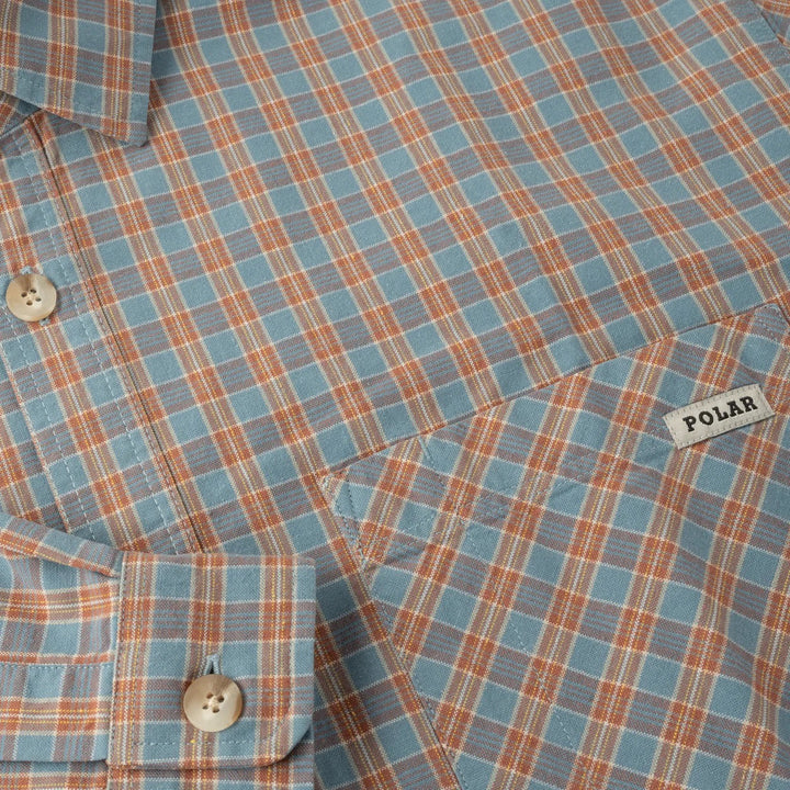 Polar Skate Co. MITCHELL LS SHIRT - BLUE / RUST
