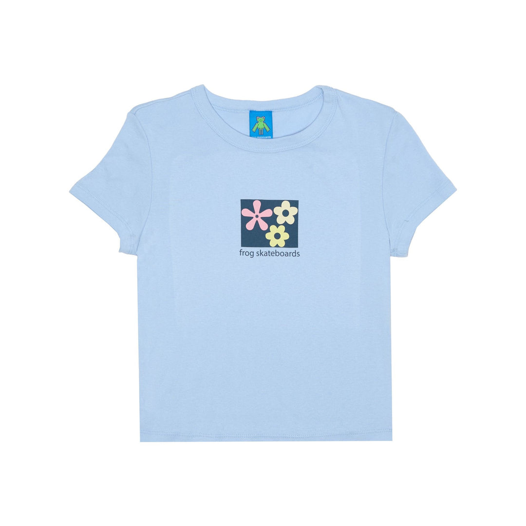 Frog Skateboards Flower Baby Cropped Tee S (Baby Blue)