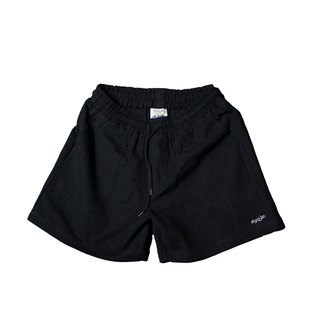 Mocean Black Linen Shorts