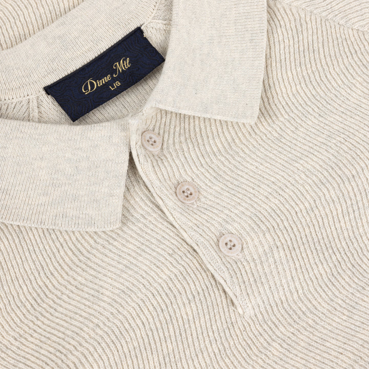 Dime Cable Knit Polo Oatmeal