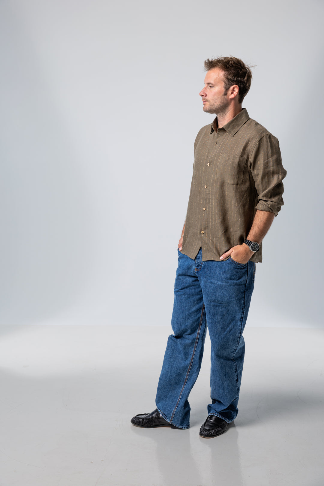 Draped Linen Olive