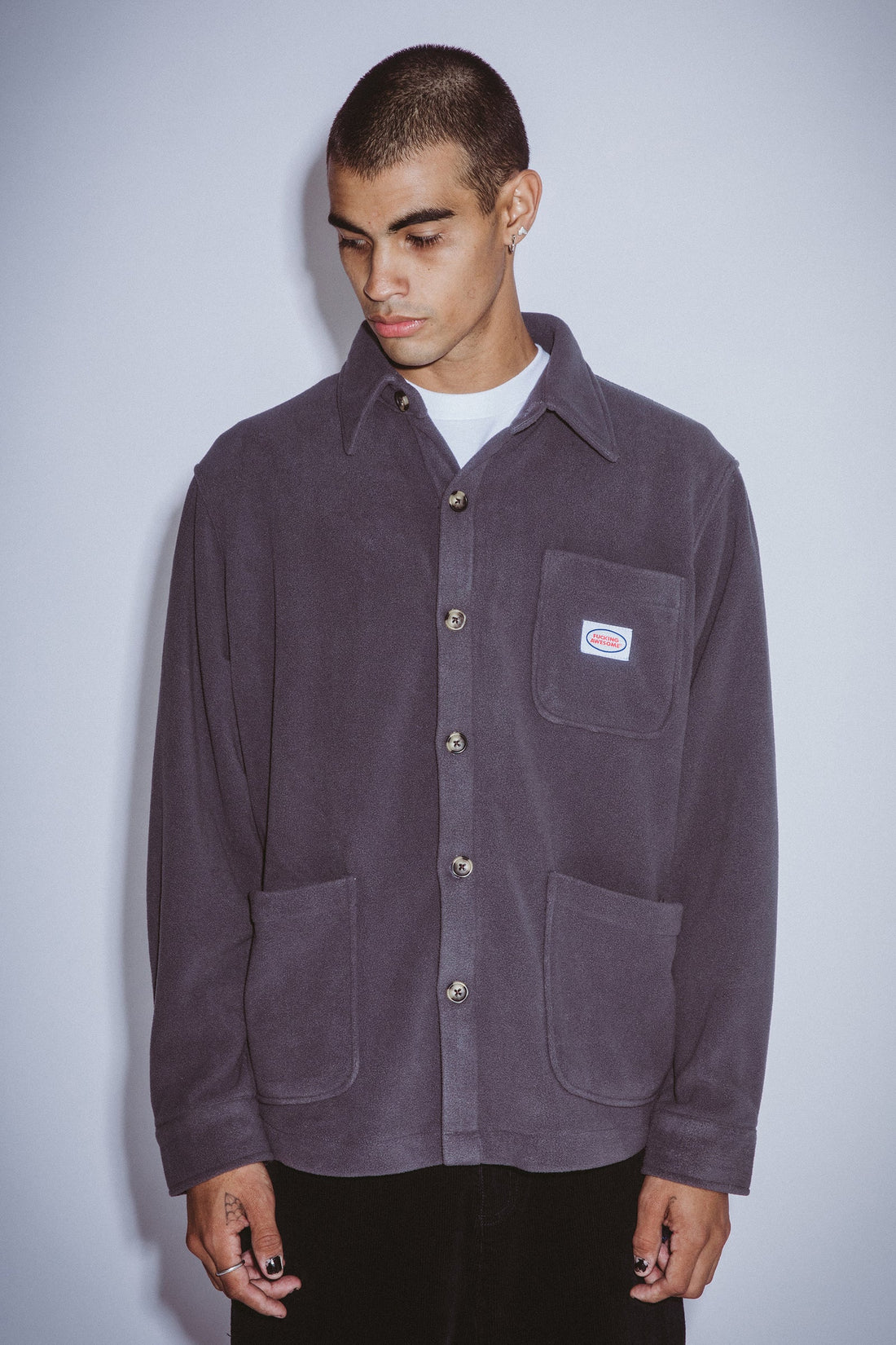 Fucking Awesome Polar Fleece Overshirt Charcoal