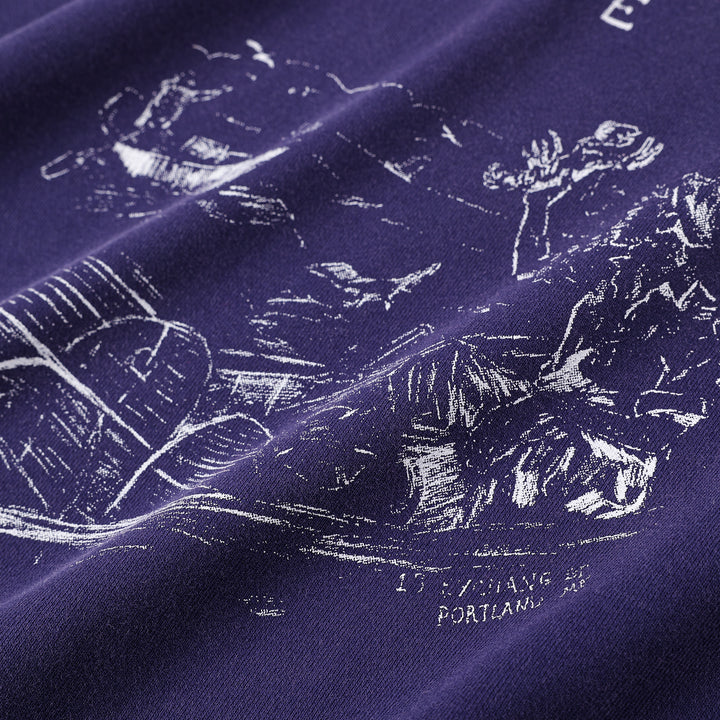 1930s Lobster Hoodie Washed Blue