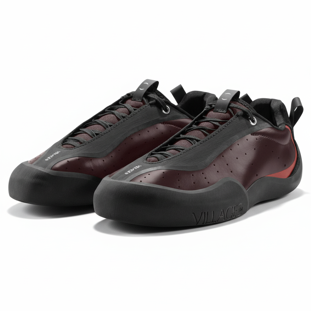 Village PM 2PM Synthetic Leather Maroon/Natural Black