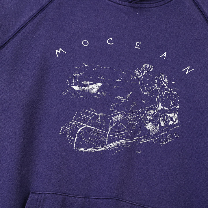 1930s Lobster Hoodie Washed Blue