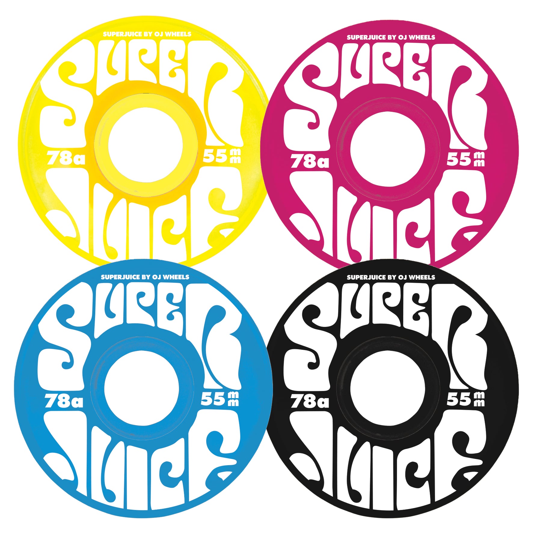 OJ Skateboard Wheels 55mm Mini Super Juice CMYK Mix Up 78a