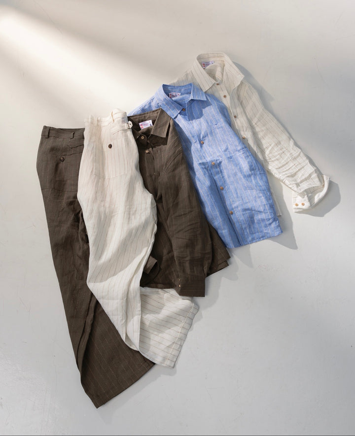 Speakeasy Striped Linen Pants Olive