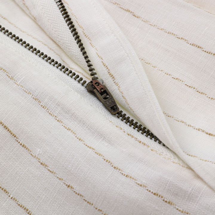 Speakeasy Striped Linen Pants Beige