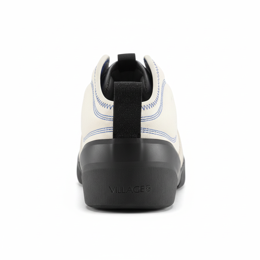 Village PM 1PM Mid Leather Suede Canvas Cream/Blue/Natural Black