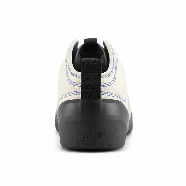 Village PM 1PM Mid Leather Suede Canvas Cream/Blue/Natural Black