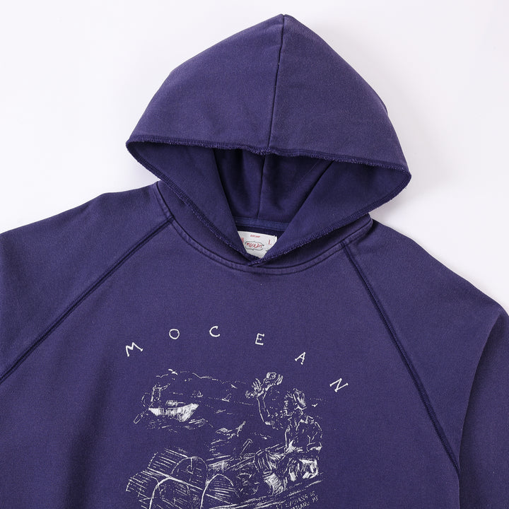 1930s Lobster Hoodie Washed Blue