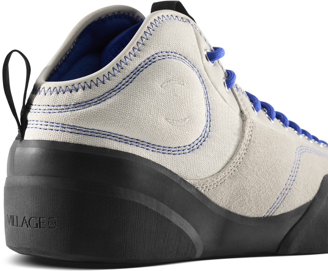 Village PM 1PM Mid Leather Suede Canvas Cream/Blue/Natural Black