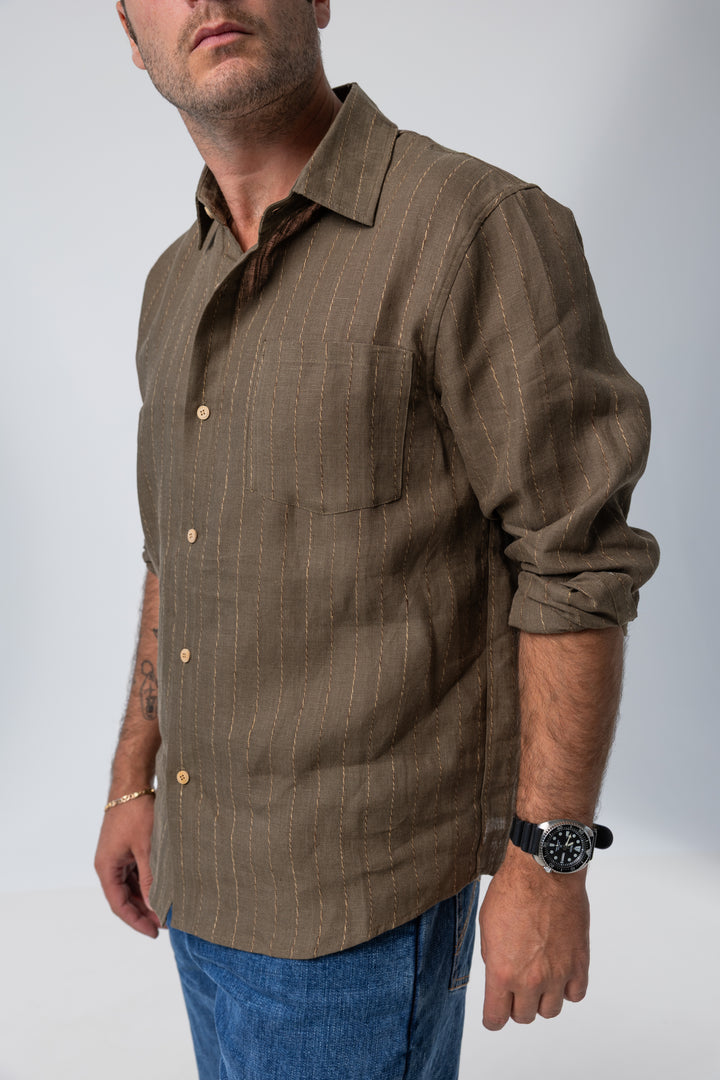 Draped Linen Olive