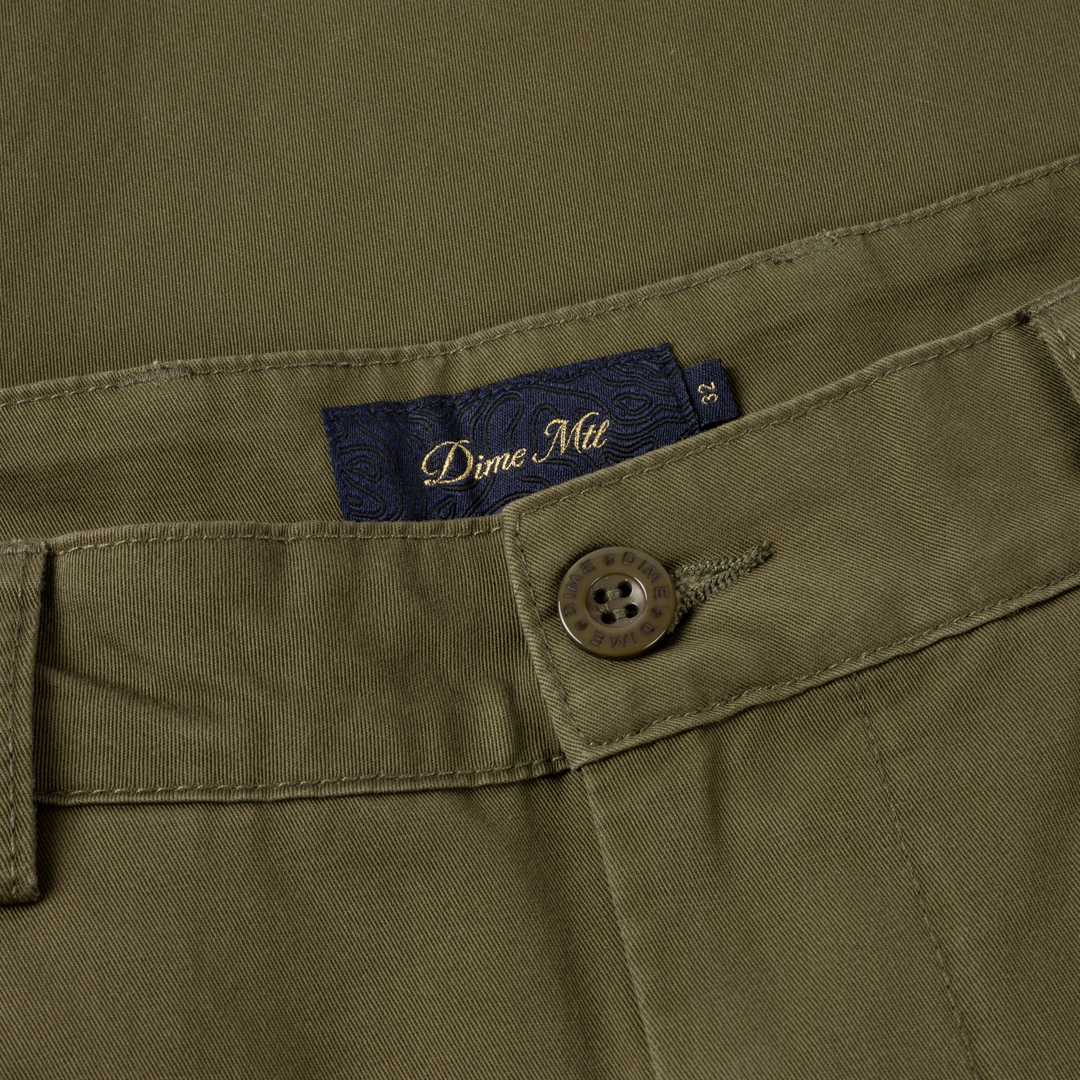 Dime Baggy Chino Pants Forest Green