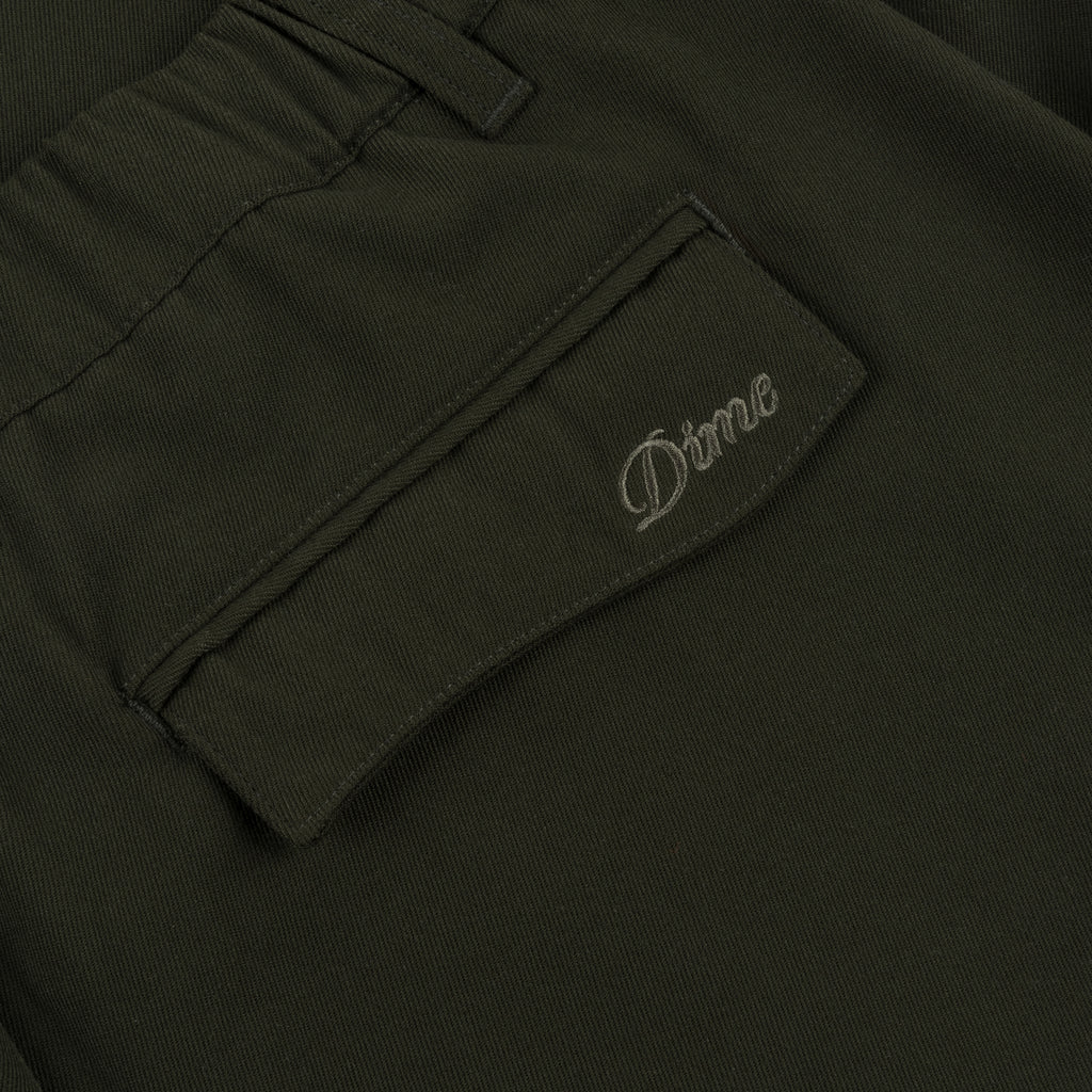 Dime PLEATED TWILL PANTS Forest Green