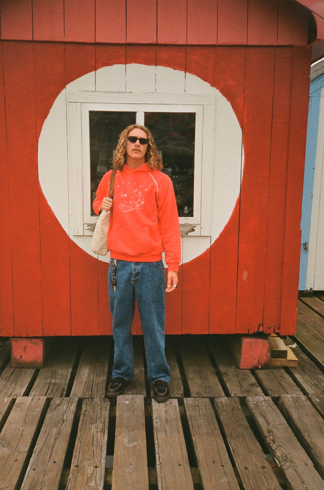 1930s Lobster Hoodie Washed Red