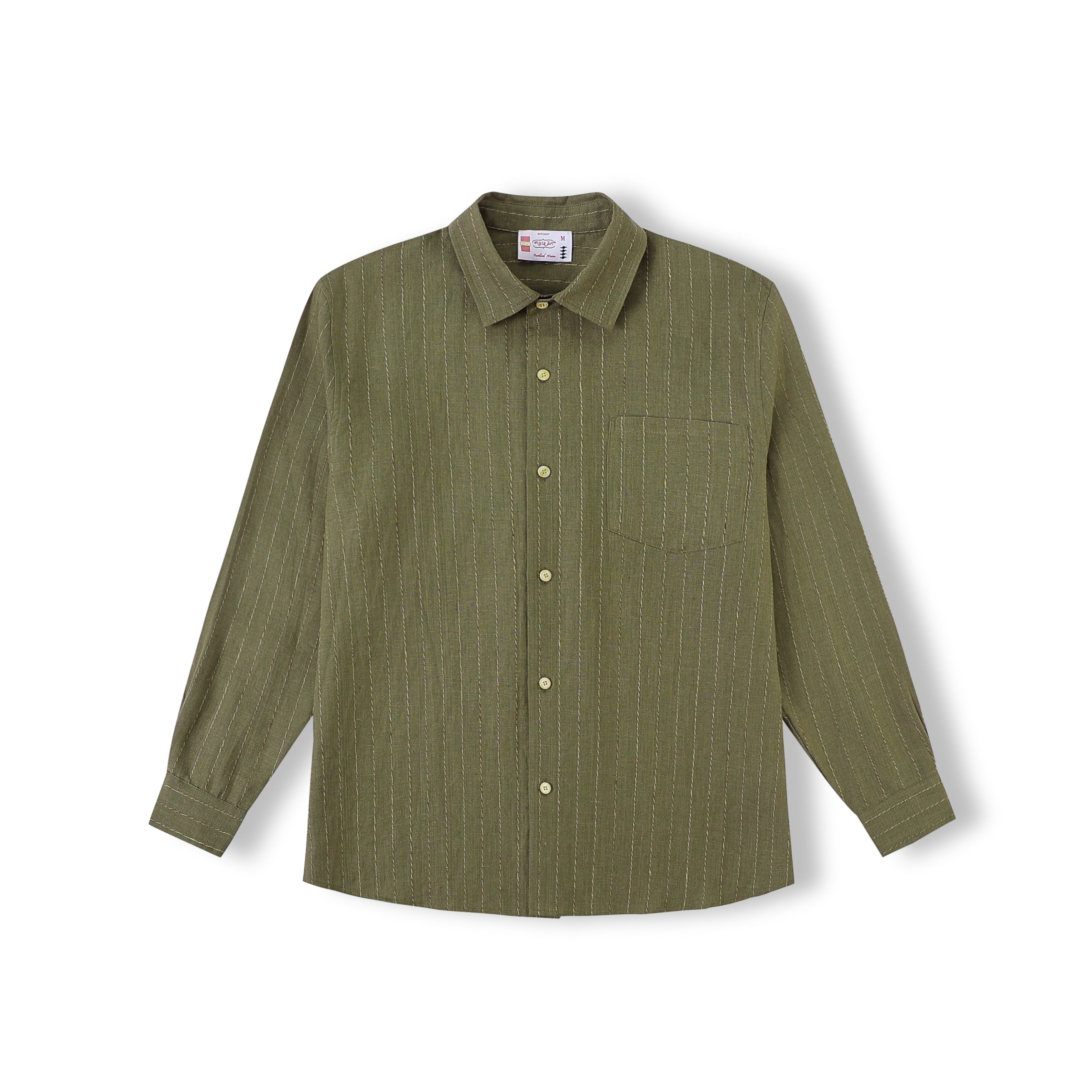 ミュージシャン Pleats Shirts Inspired by Moon / Olive Draped Linen Olive – moceanskate