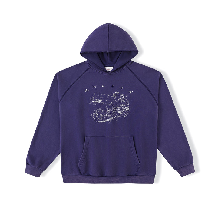 1930s Lobster Hoodie Washed Blue