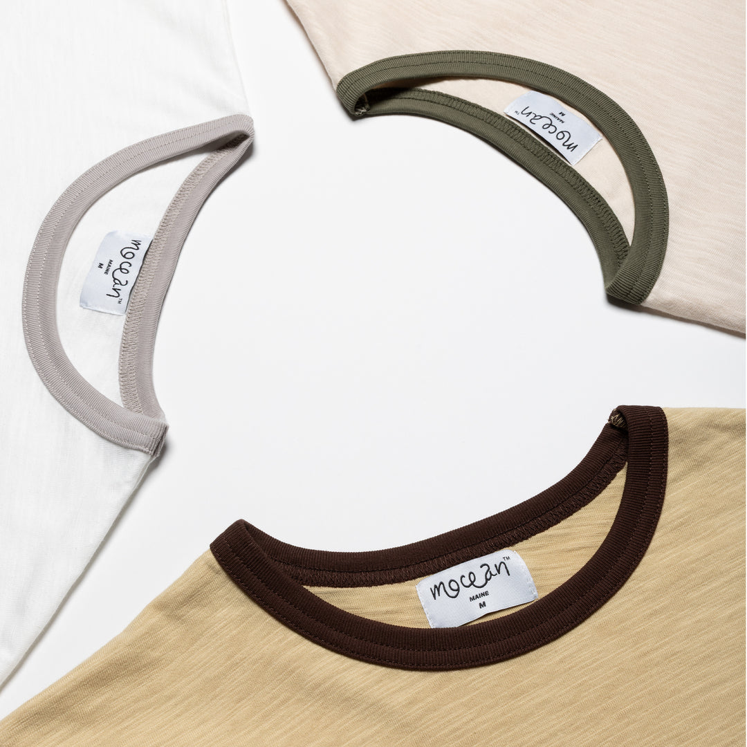 Mocean Slub Ringer Tee Olive /Tan – moceanskate