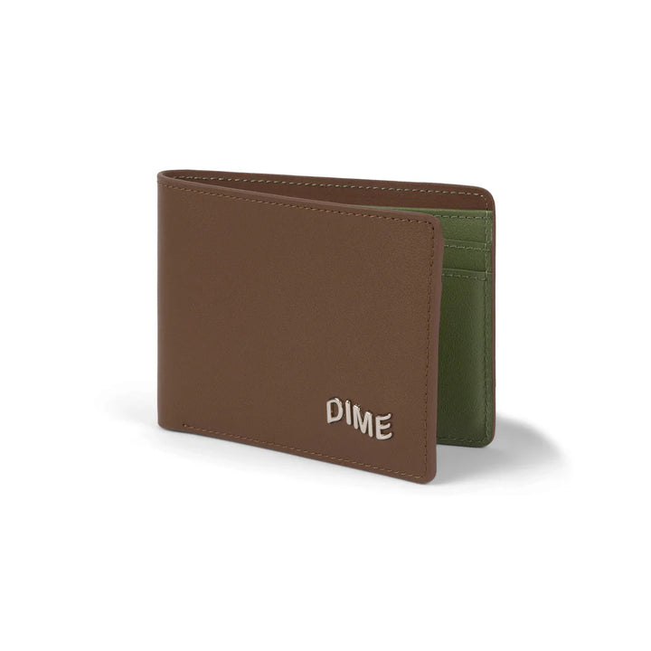 Dime Leather Bifold Wallet Brown/Olive
