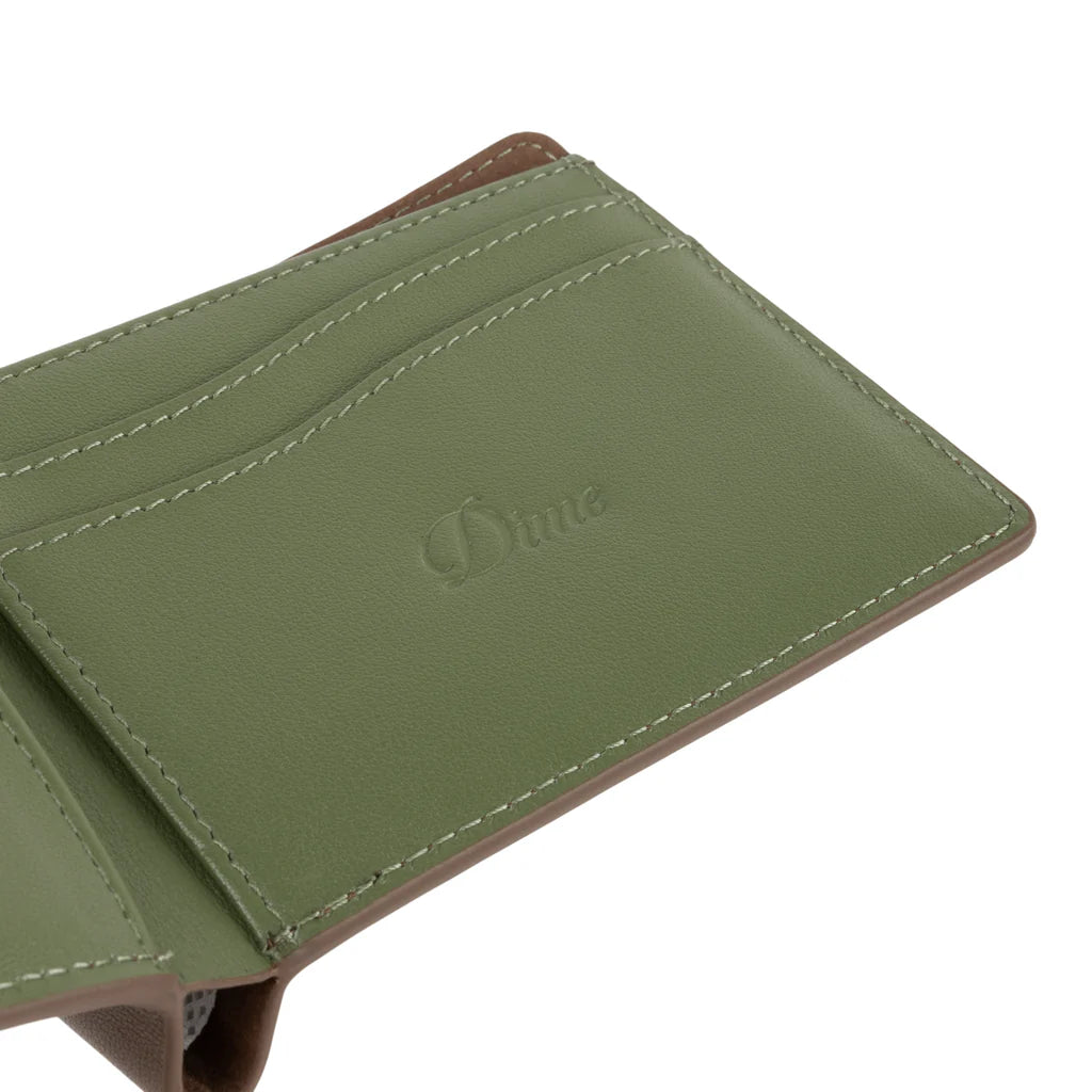 Dime Leather Bifold Wallet Brown/Olive