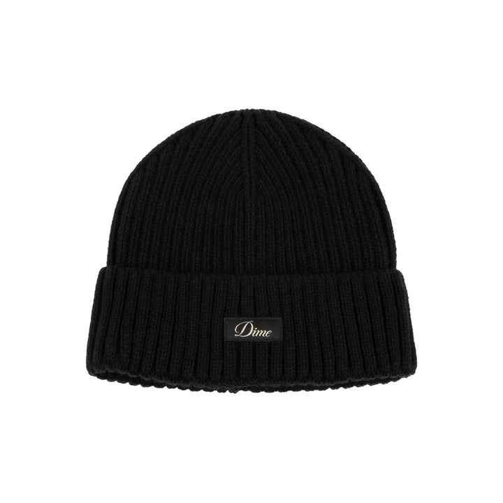 Dime Cursive Rib Beanie Black