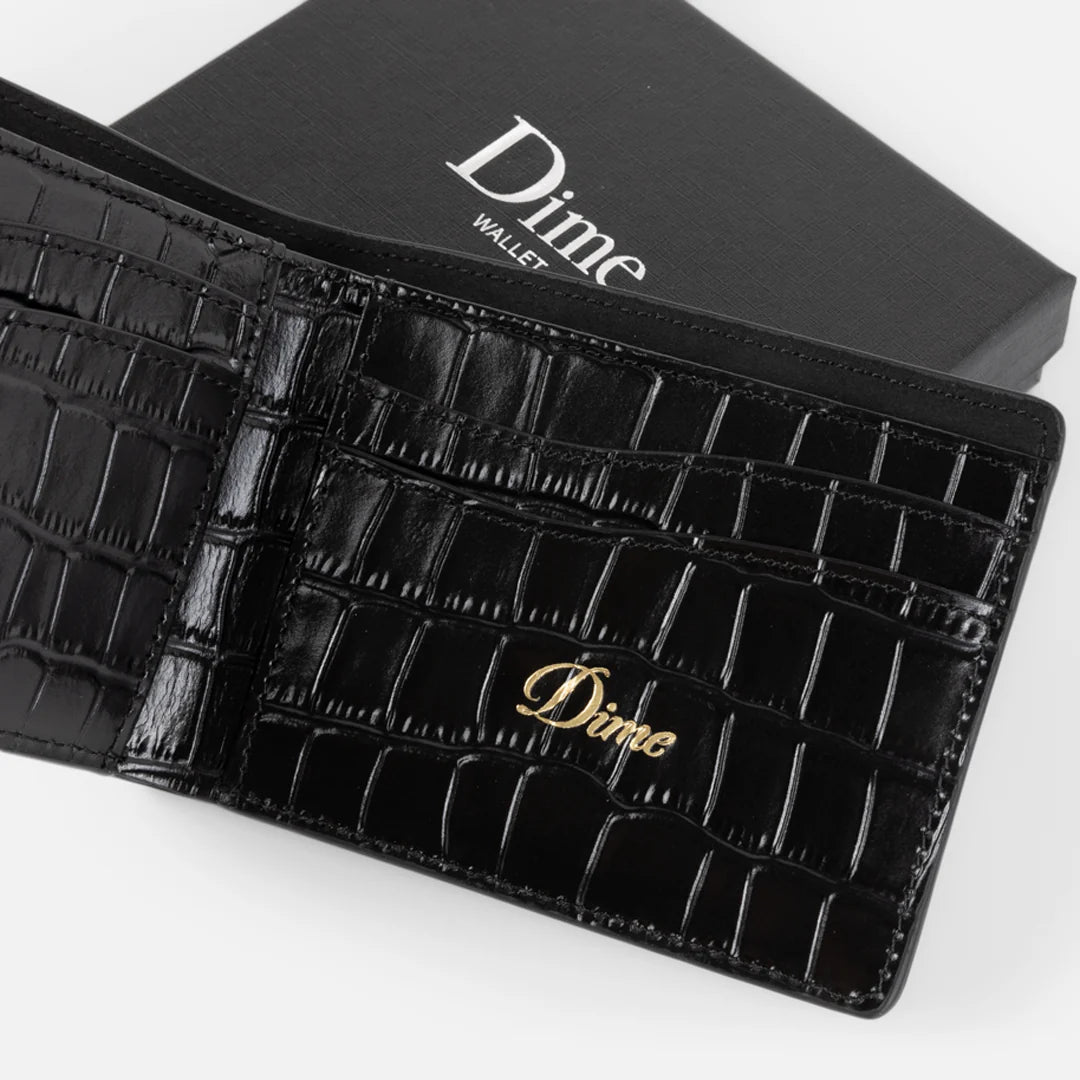 Dime Croc Bifold Wallet Black