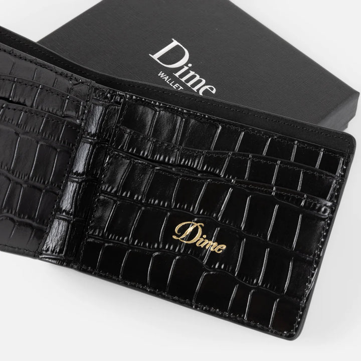 Dime Croc Bifold Wallet Black