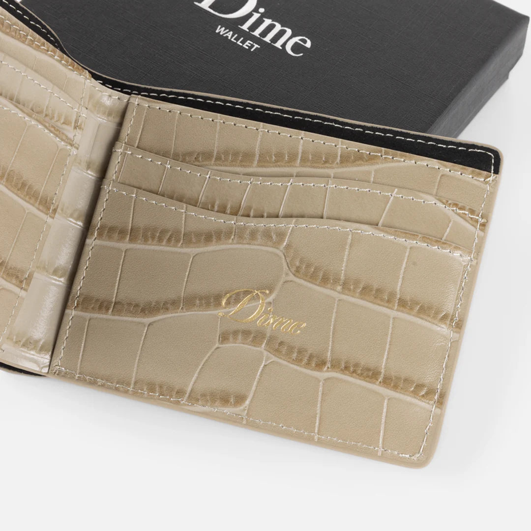 Dime Croc Bifold Wallet Tan