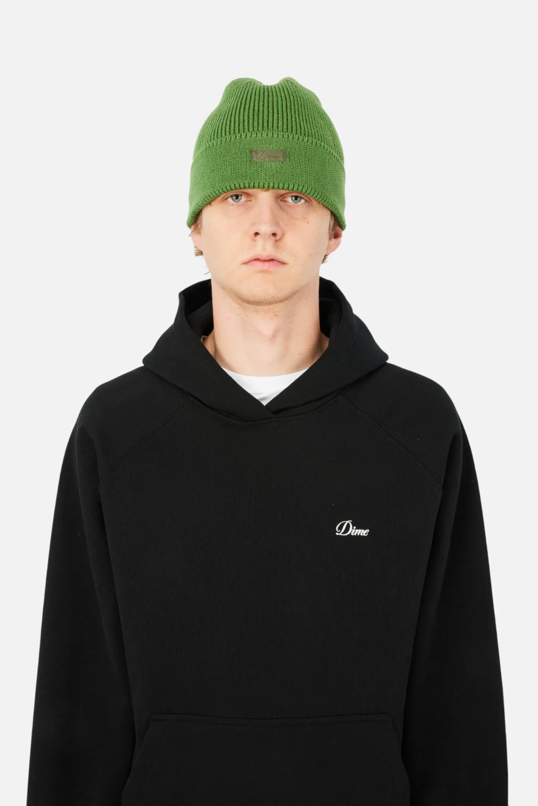 Dime Cursive Rib Beanie Green
