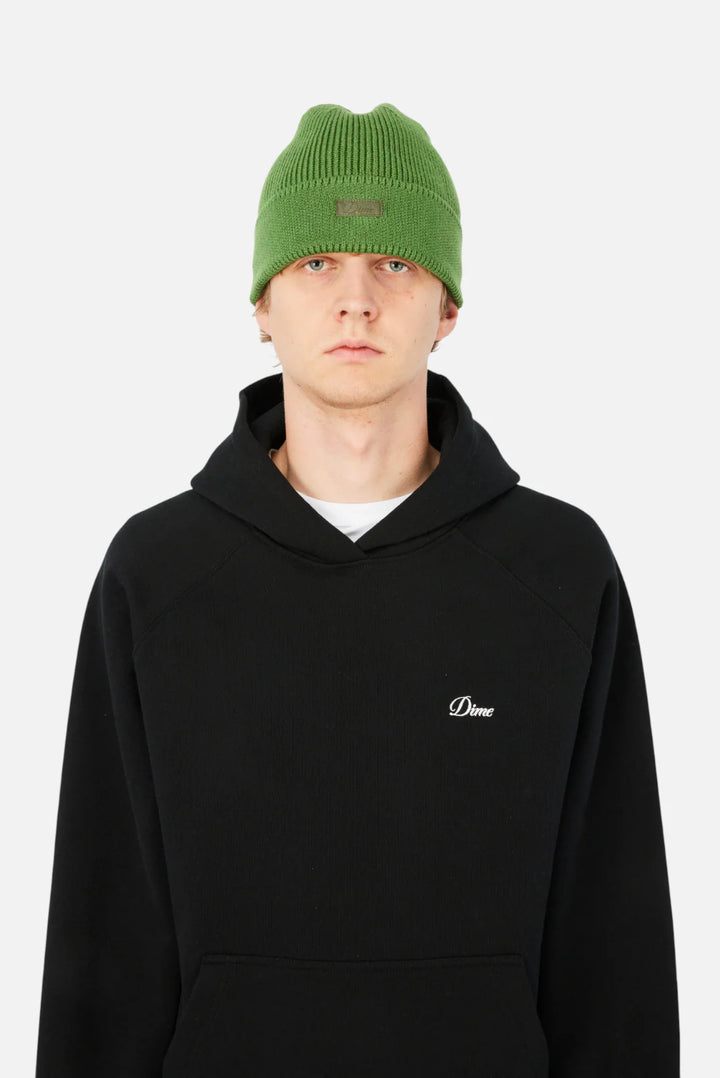 Dime Cursive Rib Beanie Green