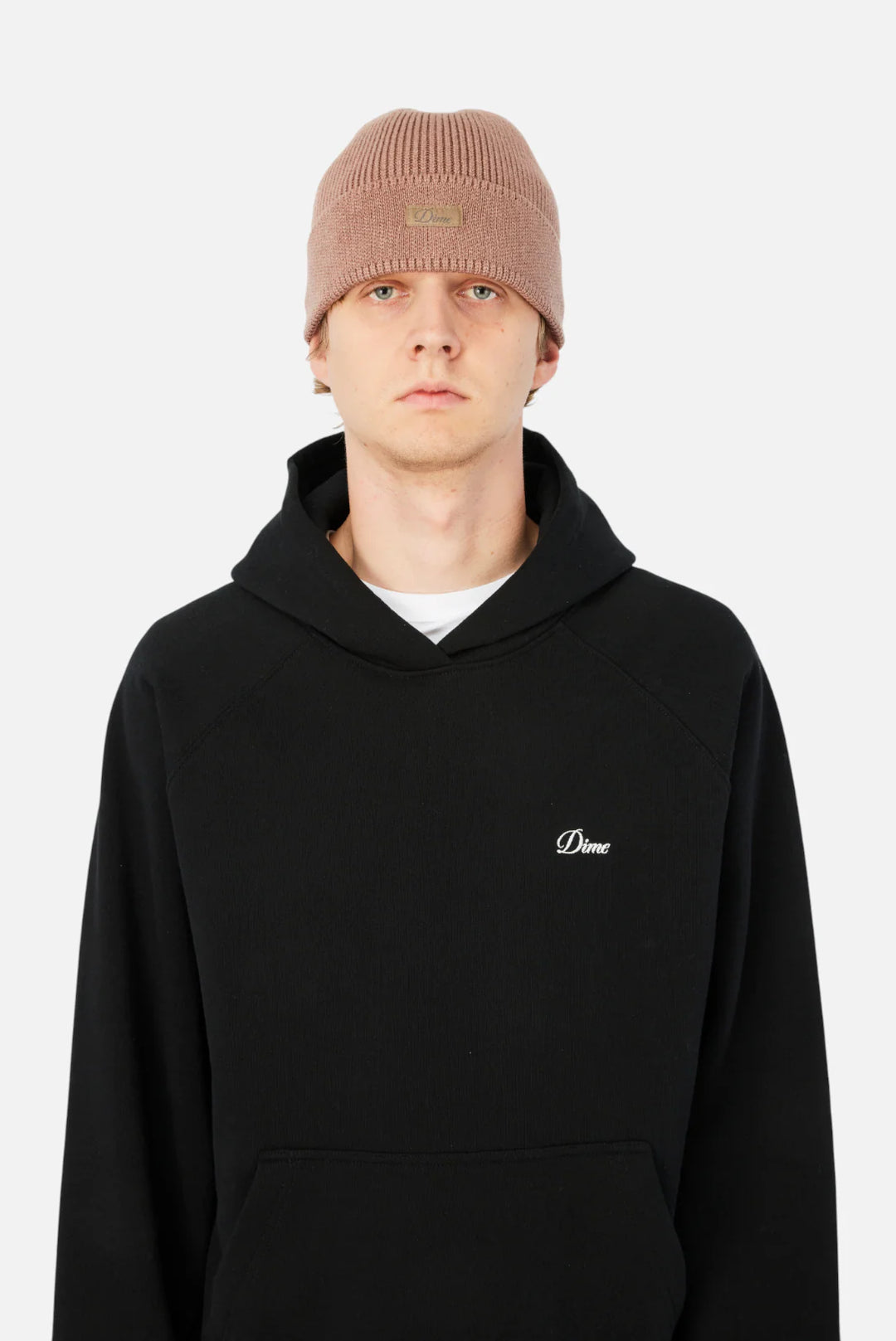 Dime Cursive Rib Beanie Camel