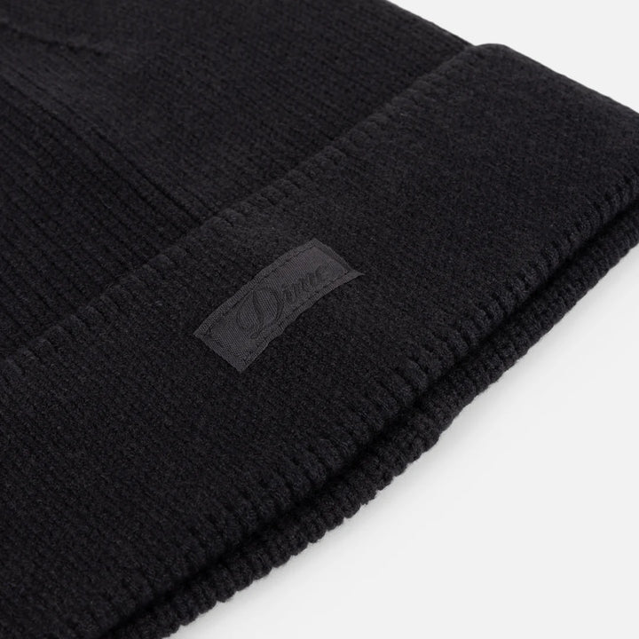 Dime Cursive Rib Beanie Black