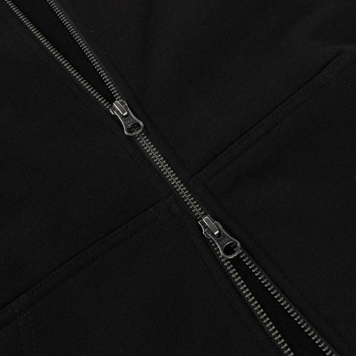 Dime Cursive Small Logo Zip Hoodie Black