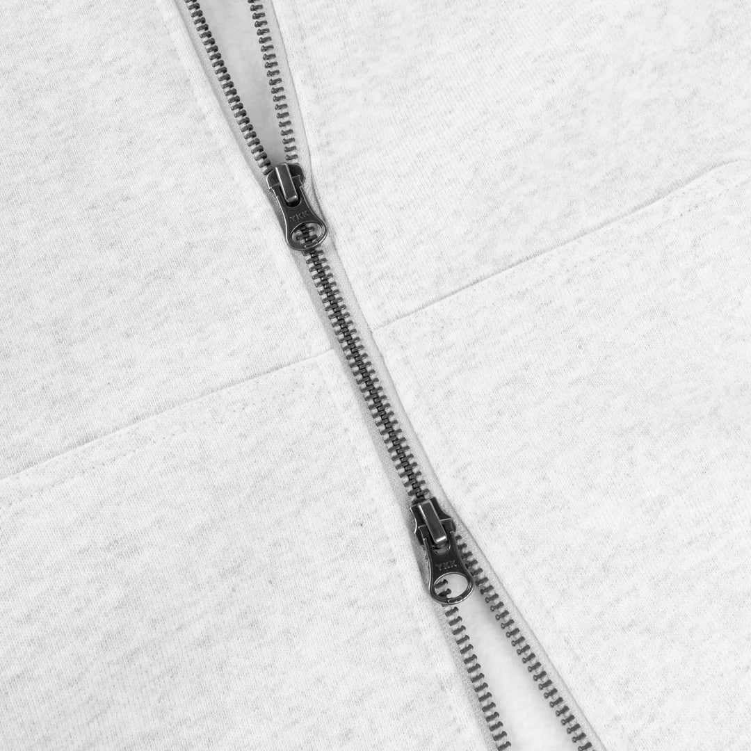 Dime Cursive Small Logo Zip Hoodie Ash