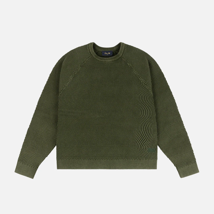 Dime Wave Knit Sweater Pine