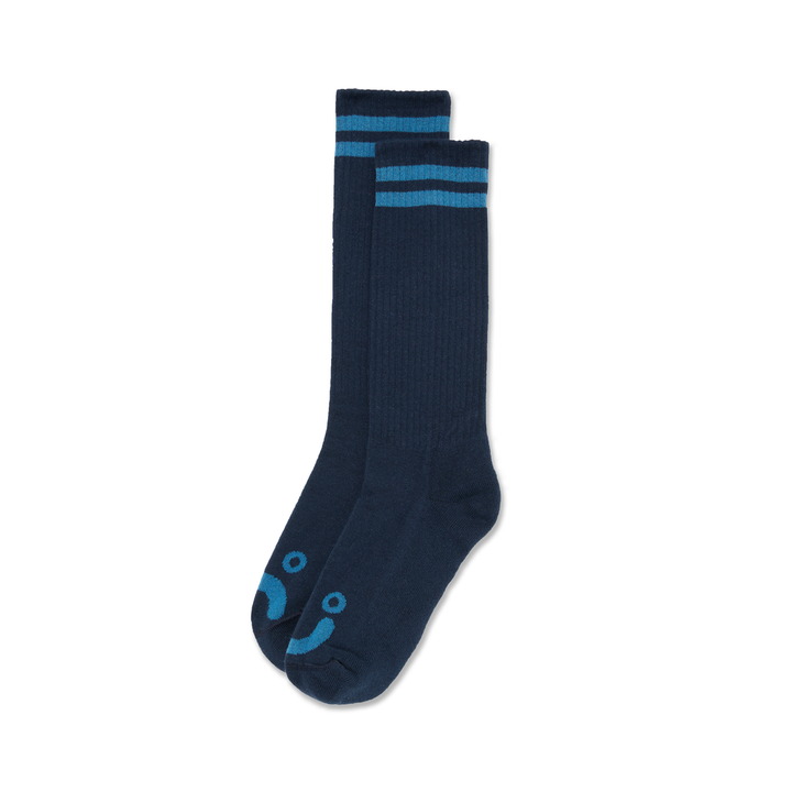 Polar Skate Co. RIB SOCKS | HAPPY SAD - Dark Blue/Blue