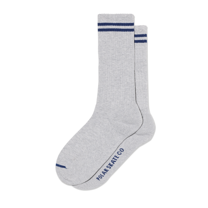 (Copy) (Copy) Polar Skate Co. RIB SOCKS | 2 stripe- Heather grey/Blue