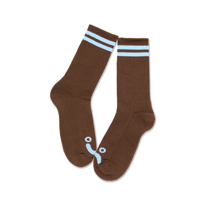 Polar Skate Co. RIB SOCKS | HAPPY SAD - Brown/Blue