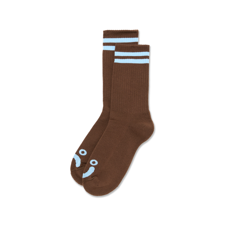 Polar Skate Co. RIB SOCKS | HAPPY SAD - Brown/Blue