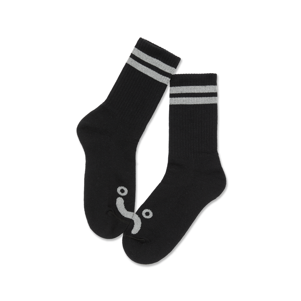 Polar Skate Co. RIB SOCKS | HAPPY SAD - Black/heather