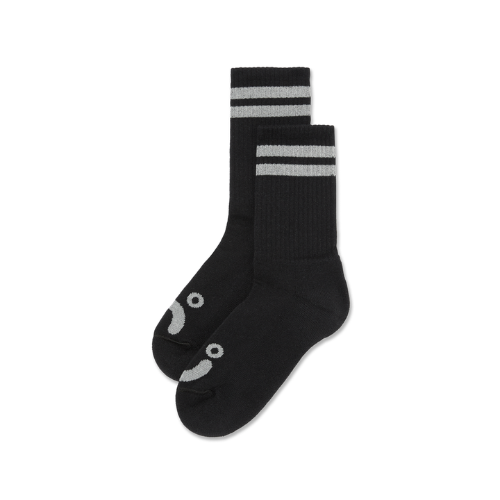Polar Skate Co. RIB SOCKS | HAPPY SAD - Black/heather