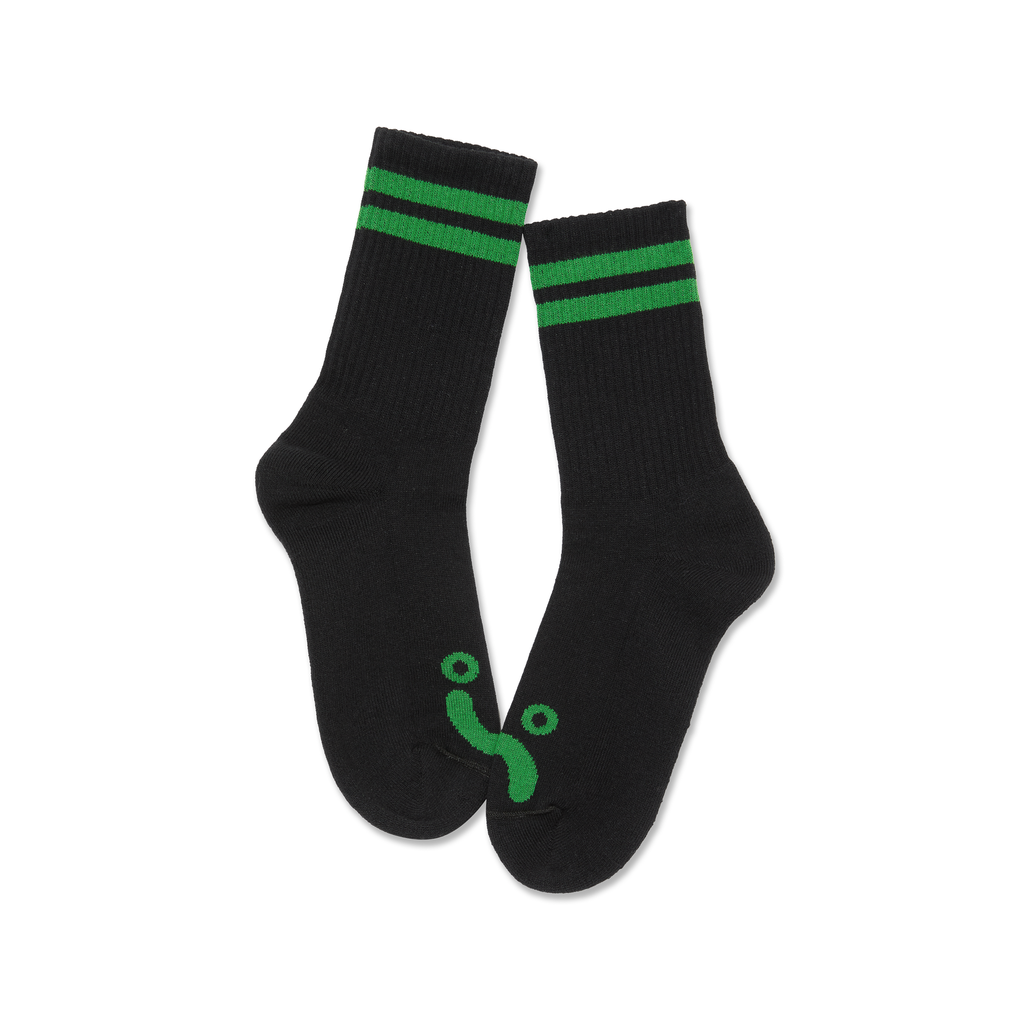 Polar Skate Co. RIB SOCKS | HAPPY SAD - black/green