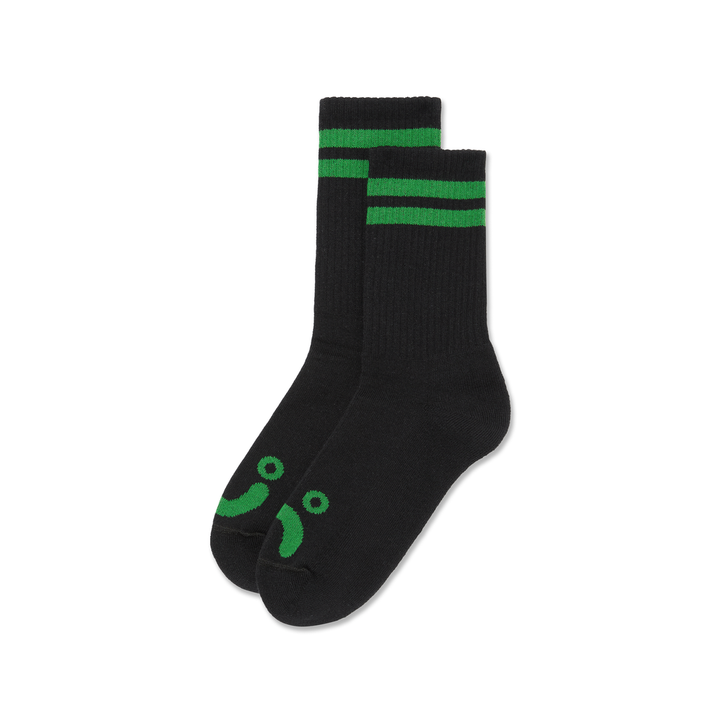 Polar Skate Co. RIB SOCKS | HAPPY SAD - black/green
