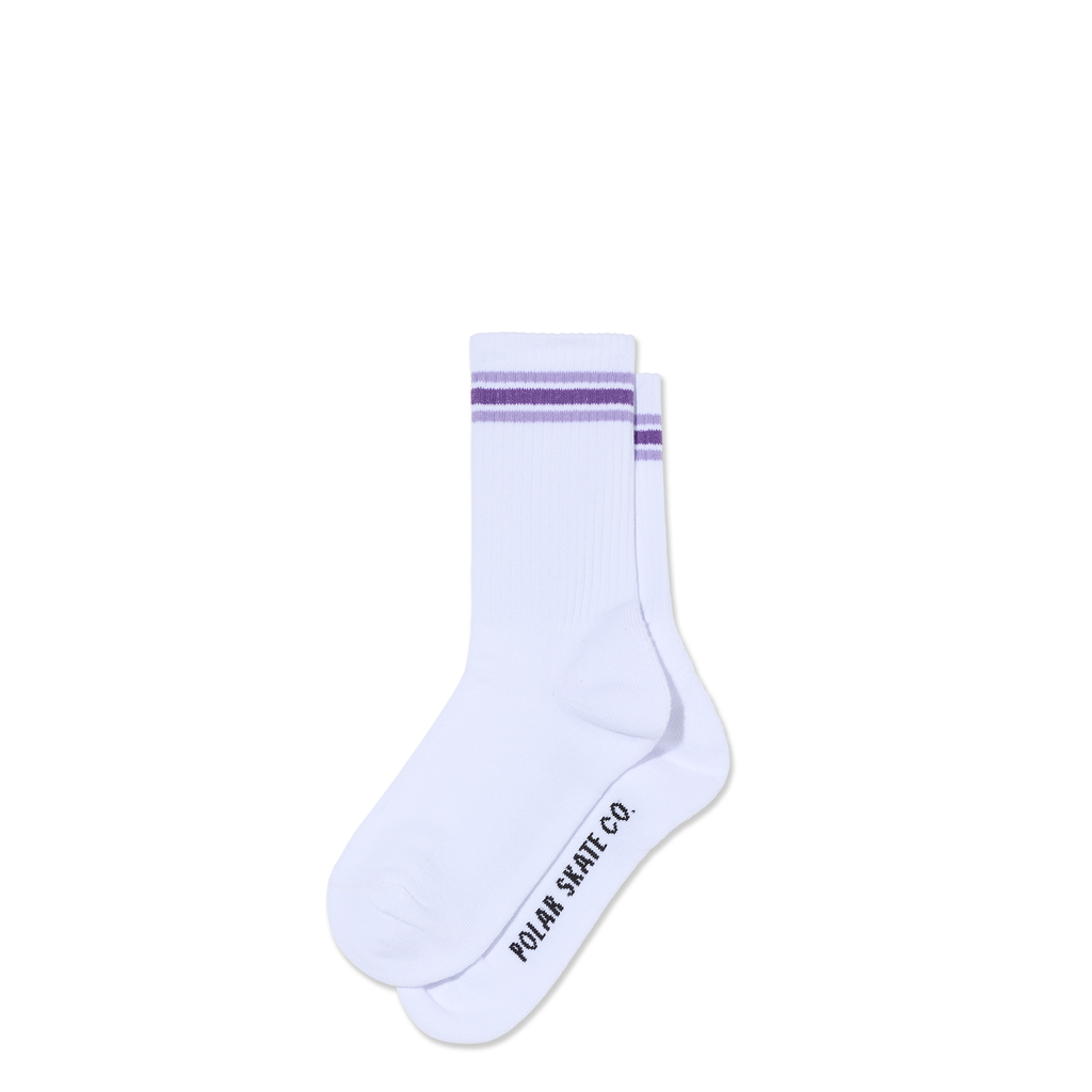 Polar Skate Co. Rib Socks Stripes White Lavender