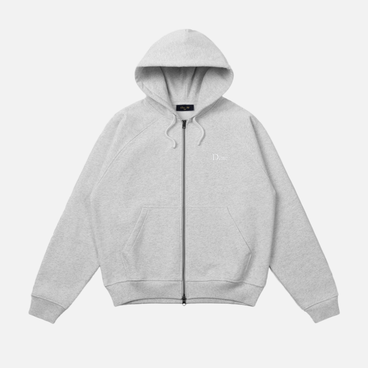 Dime Classic Small Logo Zip Hoodie Heather Gray
