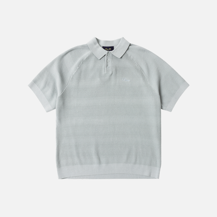 Dime Cable Knit Polo Seafoam