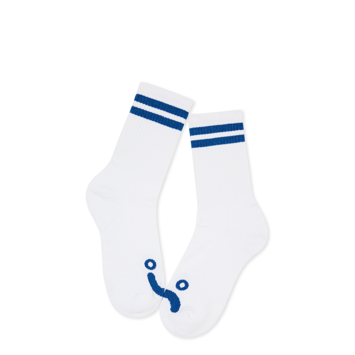 Polar Skate Co. RIB SOCKS | HAPPY SAD - White/Blue